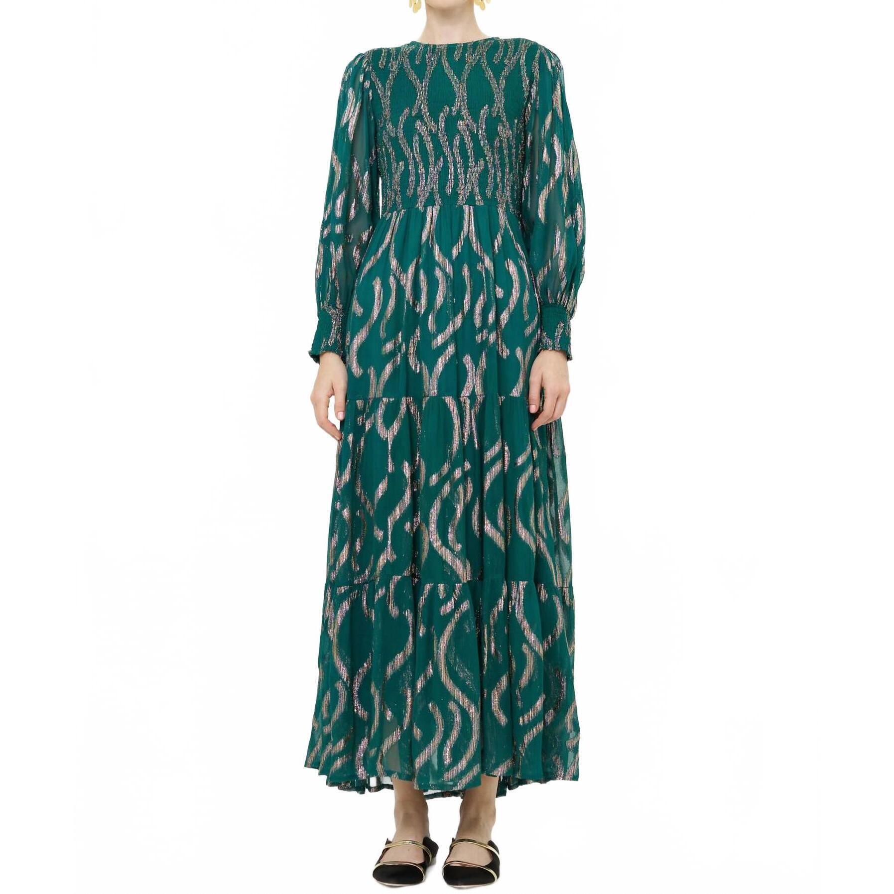 New Oliphant Smocked Top Maxi Dress Borealis In Jade